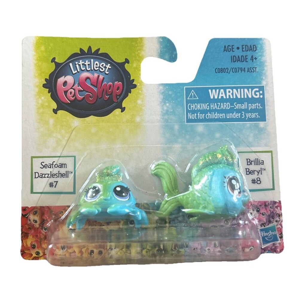 Littlest Pet Shop BFF Rainbow Sea Babies #7 Seafoam Dazzleshell #8 Brillia Beryl